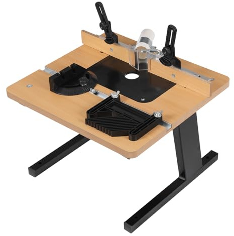 Fyssnn Mesa para fresadora | Mesa de fresado con tope ajustable | Tablero de enrutador estable para molduras de madera, carpintería de muebles, bricolaje y carpintería profesional de madera