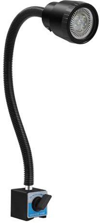 LED Maschinenleuchte mit Magnetfuß, 5W 500-600lm 6500K Weiß, Schwenkarm 50cm, IP50 Schutz, 110-220V, Maschinenlampe für Fräsmaschinen Drehbänke Bohrmaschinen
