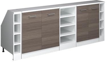 Vicco Dachschrägenschrank-Set Rion, Edelgrau/Weiß, B210 x T60 cm 5er Set, platzsparend für Dachschrägen