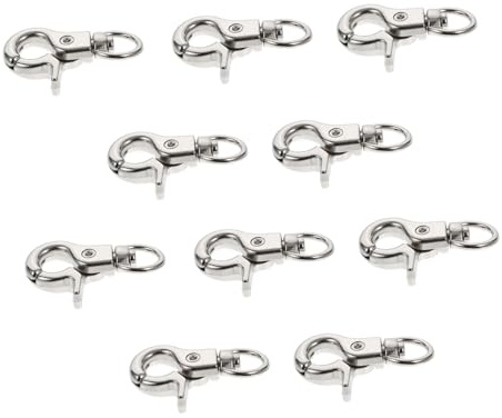 HOOWIFFY 10pezzi Clip Sicurezza per Gabbia Uccelli in Acciaio Inossidabile Argento, Gancio Chiusura Porta Compatto Anti-evasione per Varie Gabbie Pappagalliera