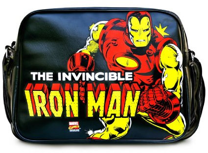 Logoshirt Unisex-Adult Marvel Iron Man Fake Landscape Format Messenger Bag Black 140-0864-001