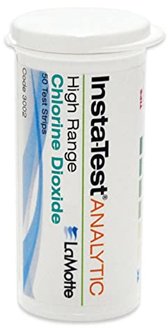 LaMotte Insta-Test 3002 Chlorine Dioxide Single Factor Test Strip, 0-500ppm Range (Vial of 50 Strips)