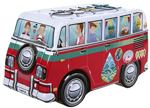 Unbekannt Blechdose Camper 23 cm rot PKW Oldtimer Nostalgie Auto Wohnmobil Metall