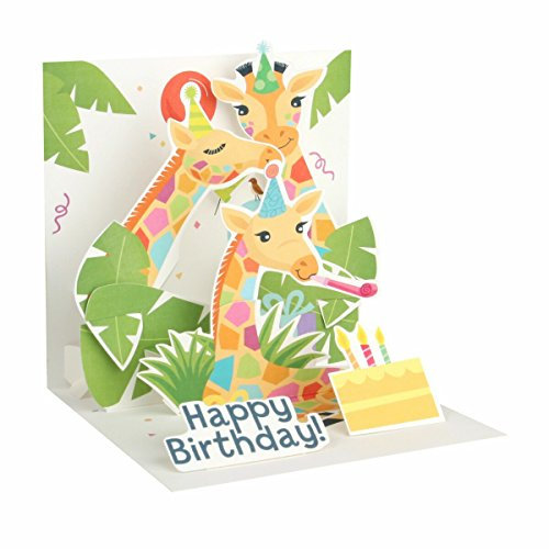 Pop Up 3D Geburtstag Grußkarte PopShot Zoo Giraffen 13x13cm