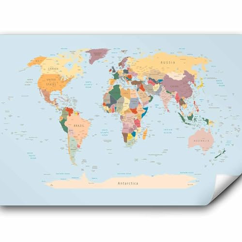 Fototapete murando 200x140 cm Vlies Tapeten Wandtapete XXL Moderne Wanddeko Design Wand Dekoration Wohnzimmer Schlafzimmer Büro Flur Weltkarte k-B-0001-a-c