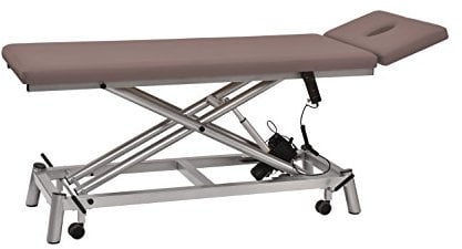 Therapieliege pader.eco fresh 2.0 mit Turbomotor, Schlamm, Gestell Silber, Radachshebesystem