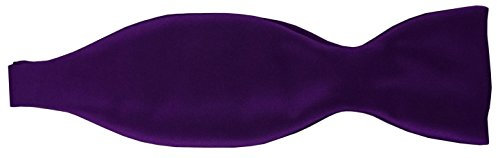 TigerTie Satin Selbstbinder Fliege in dunkles lila violett Uni einfarbig + Geschenkbox