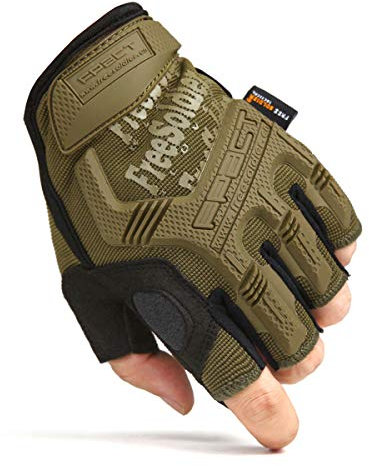 FREE SOLDIER Outdoor Handschuhe Vollfinger Taktische Handschuhe Herren Motorradhandschuhe mit gepolstertem für Fahrrad Airsoft Militär Paintball und andere Outdoor Aktivitäten (Braun, S)