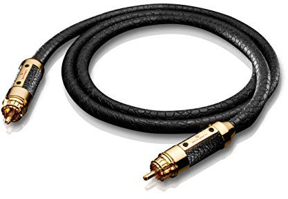 Oehlbach XXL® Black Connection Digital - Digitales High-End Koaxialkabel (Made in Germany, Premium Echtleder) schwarz - 1,75m