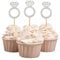Darling Souvenir, Wedding Engagement Ring Cupcake Toppers, Party Dessert Decorations - Pack Of 20