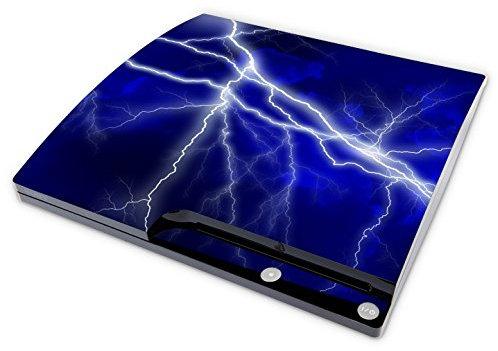 Skins4u Aufkleber Design Schutzfolie Vinyl Skin kompatibel mit Sony PS3 Playstation 3 Slim Konsole Apocalypse Blue