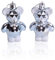 CHICCIE 2 Set Teddy Weihnachtsanhänger 8cm Silber - Christbaumschmuck Weihnachtsbaumschmuck Blau