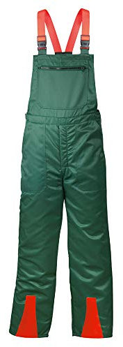 eXtreme Schnittschutz-Latzhose für Wald-, Forstarbeit in Grün/Orange, Kwf geprüft & empfohlen in Größe 54