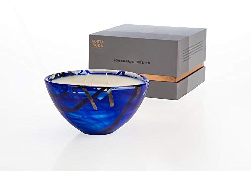 Kosta Boda Kerze, 16,5 x 9,5 cm, Blau
