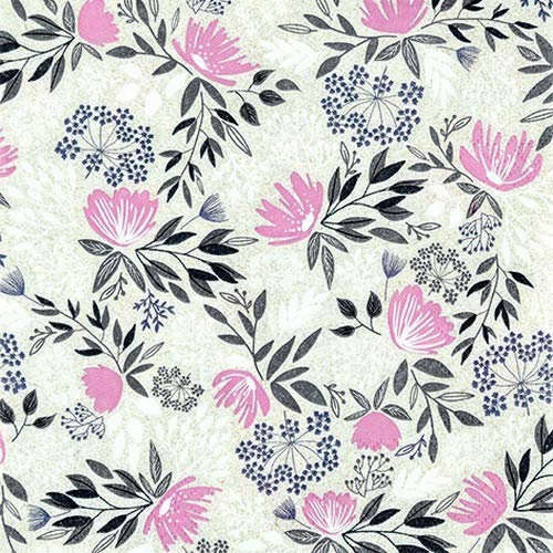 20 Servietten Blumenflair soft als florale Tischdeko oder zum Basteln mit Serviettentechnik 33x33cm