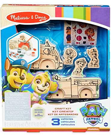 Melissa & Doug Paw Patrol hölzernes Mal- und Bastelset | 3+| Fahrzeuge und Kinderspielzeug | Geschenke für Jungen und Mädchen