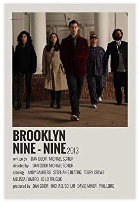 QZQZ BROOKLYN NINE NINE 90er Vintage-Poster für Zimmer, ästhetische Leinwand, Poster, Schlafzimmer, Dekoration, Sport, Landschaft, Büro, Raumdekoration, Geschenk, 30 x 45 cm, ohne Rahmen