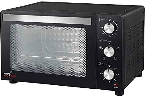 Melchioni Family | Forno Elettrico Ventilato DEVIL, Capacità 32 litri, 3 Modalità di Cottura, Timer da 60 Minuti, 1500W, Doppio Vetro, Luce Interna e Temperatura Fino a 230° C, 49 X 46 X 31 cm