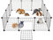 ALLISANDRO Verstellbares Laufgitter DIY Laufstall Welpenauslauf mit Tür für Kleintiere und Meerschweinchen Rabbit Bunny Guinea Pig Playpen schwarz [35x35cm X12 Panels]
