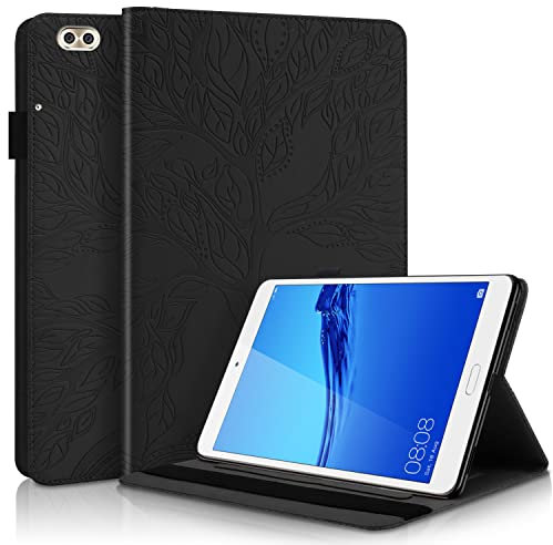 Succtopy Custodia per Huawei Mediapad M5 Lite 8 Zoll 2019, PU Pelle Folio Flip Stand Sottile Custodia M5 Lite 2019 Stand Portafoglio Tablet Cover Huawei Mediapad M5 Lite 8 Zoll 2019,Nero