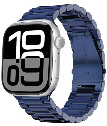 ARTCHE Armband kompatibel mit Apple Watch Armband 46mm 49mm 45mm 44mm 42mm, Metall Ersatzband Edelstahl Männer Bands für iWatch Series 10/Ultra 2/Ultra/9/8/7/6/SE2/SE/5/4/3/2/1 – Blau