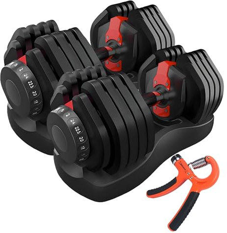 HAKENO 2x24kgVerstellbare Hanteln 15 in 1 Hantelset Einstellbare Platzsparende Hanteln, Kraftraining und Heimtraining Variable Gewichte platzsparend