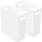 Youngever 2er Pack Schmaler Mülleimer, 10L Kunststoff Müllbehälter, Mülleimer mit Griffen für Heimbüro, Wohnzimmer, Arbeitszimmer, Küche, Badezimmer (Weiß)