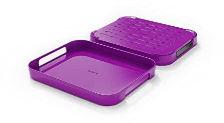 Trebonn - Pile - Serviertablett aus Melamin - mit glänzendem Finish. Ideal für Zuhause, Büro, Garten (Lila, S)