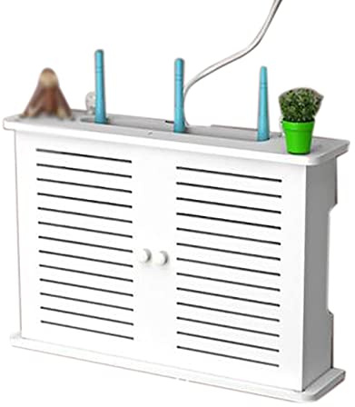 Drahtlose Wifi Router Aufbewahrungsboxen Holzkiste Kabeldraht Halterung Wandsteckbrett Lagerregal L