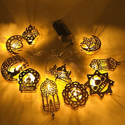 LED Muslim Ramadan Lichterkette, 3M 20 LED Deko Einstellbar, Eid Mubarak-Lichter, Dekoration Laterne für Eid Party, Weihnachten, Terrasse (Kombination A)