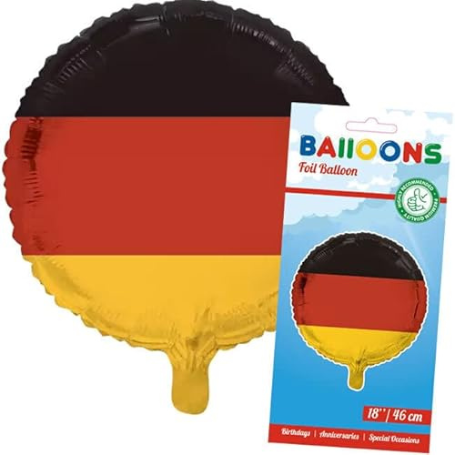 Carpeta Deko * Deutschland * für Party und Länderparty | Dekoration Deutsche Partydeko Germany BRD Schwarz Rot Gold Flagge, Edition: Folienballon, 46cm