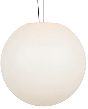 Qazqa - Moderne Hängelampe I Pendellampe I Pendelleuchte für den Außenbereich, weiß, 77 cm, IP65 – Nura I Außenbeleuchtung - Kunststoff Kugel I Kugelförmig - LED geeignet E27
