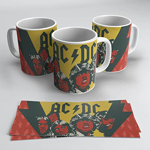 newseny Tazza ACDC per appassionati di musica rock. Collezione tazza gruppo rock AC/DC. Ceramica 350 ml (ACDC 02)