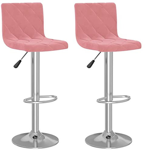 vidaXL Sgabelli da Bar 2 pz Rosa in Velluto