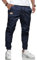 LIUPMWE Herren Hose Chino Cargohose Jogginghose Baumwolle Casual Sporthose Sweatpants Herren mit Taschen Freizeithose Elastische Taille mit Kordelzug,XXL,Blau
