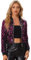 Allegra K Damen Bomberjacke Langarm Glitzer Reißverschluss Pailletten Jacke, hot pink, L