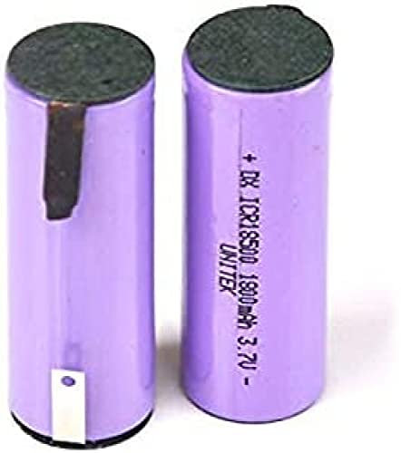 Compatibile per 4 pezzi 3.7V 18500 batteria ricaricabile agli ioni di litio 1800Mah cella agli ioni di litio con linguette perni di saldatura per altoparlante torcia rasoio Electirc