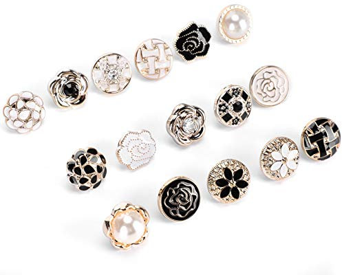 Lwuey Brosche Knöpfe Damen, Kleine Hemd Broschen Ausschnitt Kleidung Anstecknadel Broschennadel Heikel Deko Knöpfen Ohne Nähen Abnehmbare Pins Jean Kleid Frauen Sicherheits Nadeln Perlen 30 Stück