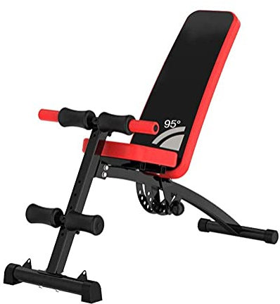 Verstellbare Hantelbank, Multifunktions-Hantelbank, Hantelbank mit Beintrainer und hochdichter Schaumstoffpolsterung, Neigungs-/Neigungsposition