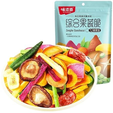 Dried crispy fruits and vegetables 3.52oz/100g, freeze-dried okra chips snack, crispy dried mushrooms, Instant pickled okra, Ready-to-eat vegetables, Vegan, Various snack food gift pack (100g,1bag)