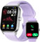 Smartwatch Damen Herren mit Telefonfunktion & Alexa, 1,8 Fitnessuhr mit Herzfrequenz SpO2 Stress Schlafmonitor, Schrittzähler Uhr, 100 Sportmodi, IP68 Wasserdichte Sportuhr für Android iOS Lila