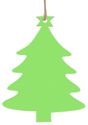Tinta unita verde chiaro Albero di Natale Forma 1 PZ Ornamenti di Legno di Natale Appendere sugli alberi di Natale Decorazioni di Natale