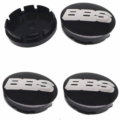 TrUkd 4 pièces 56mm Auto Cache Moyeux Compatible avec pour BBS BBS a-Class - Solide et Robuste - Enjoliveurs pour Jantes,B