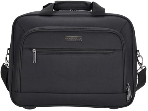 Kenorada Flugumhänger SoftLITE | praktische Begleitung für das Handgepäck | mit gepolstertem Laptopfach | Business Tasche zum Aufstecken auf Trolley (schwarz, Flugumhänger)