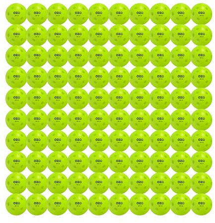 OZO Pickleball - Set mit 100 Hallenbälle, 26 Löcher, Rotationsform