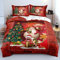 Luowei Weihnachten Bettwäsche 155x220 Weihnachts Rot Grün 3D Bettwäsche Weihnachten Weich Christmas Bettwäsche 3 Teilig für Jugendliche Jungen Kinder mit Reißverschluss und 2 Kissenbezüge 80x80 cm