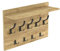 HWS FURNITURE Wandgarderobe mit 9 schwarzem Haken, Wandregal aus Holzdekor Eiche, Wandmontierte Garderobe für Flur, Schlafzimmer, Büro, Loft-Stil