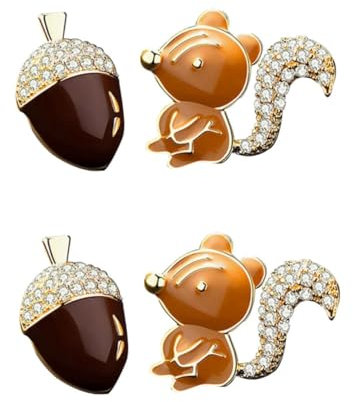 SAFIGLE EichhöRnchen Ohrstecker Aus 925 Silber:Lustige Asymmetrische Ohrringe Mit Tannenzapfen - Perfekter Schmuck FüR Damen Und MäDchen FüR Jeden Anlass