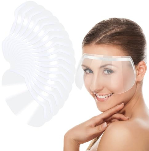 Thinp 50pcs Shower Face Eye Shields,Clear Eyebrow Shower Shield Visors Disposal Shower Visor for Adults Shower Goggles Waterproof Shower Face Shields for Makeup Protector Hairspray Eyelid Aftercare