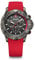 WENGER Herren Armbanduhr Seaforce Chronograph Ø 43 mm, Swiss Made, Analog Quarz, Wasserdicht bis 200 m, Silikon-Armband, Schwarz/Rot, 01.0643.128